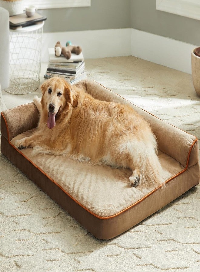 gorgeous Dog Beds Memory Foam Orthopadic XXL Bed Waterproof Layer for Labrador, Bulldog, Retriever, Poodle, Large Breed Dogbed 42X27X6 inch Bed,Light Brown,Extra Large - Image 1